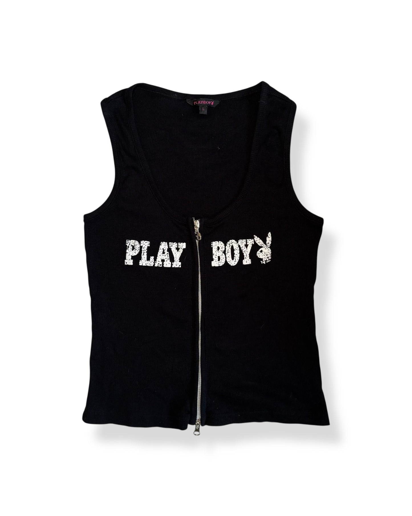 PLAYBOY DOUBLE ZIP TANK TOP