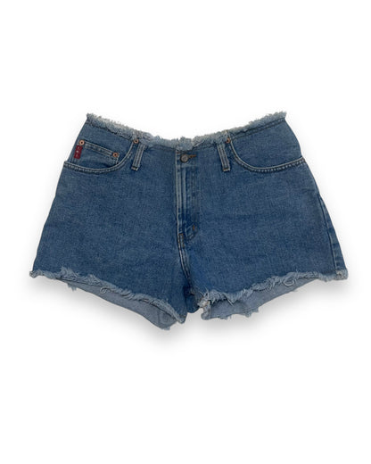 DISTRESSED Y2K DENIM SHORTS