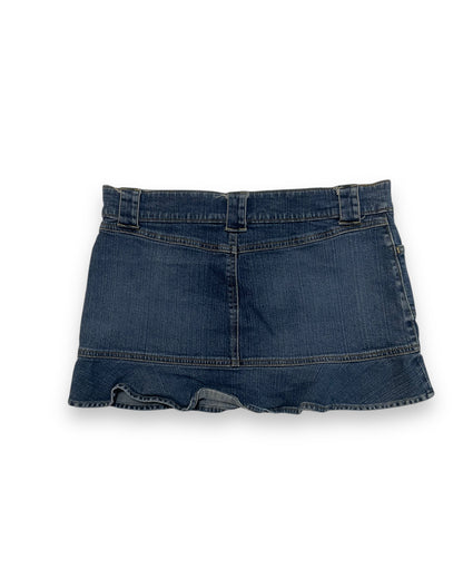 PLEATED DENIM MINI SKIRT