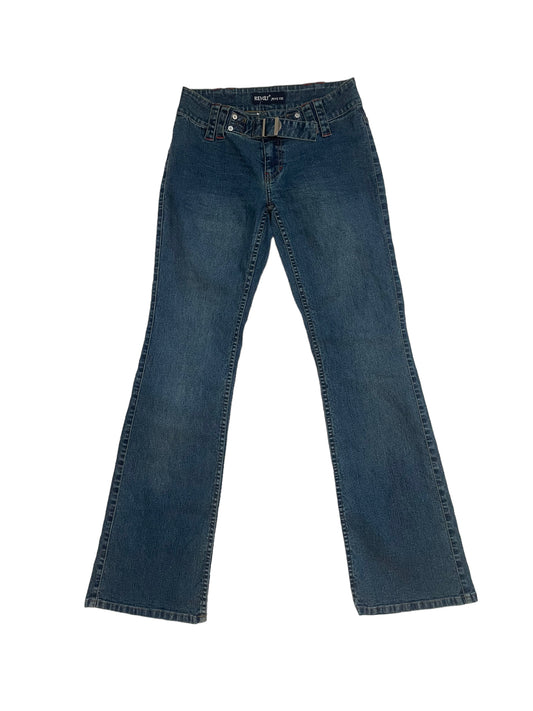 Y2K BELTED BOOTCUT JEANS