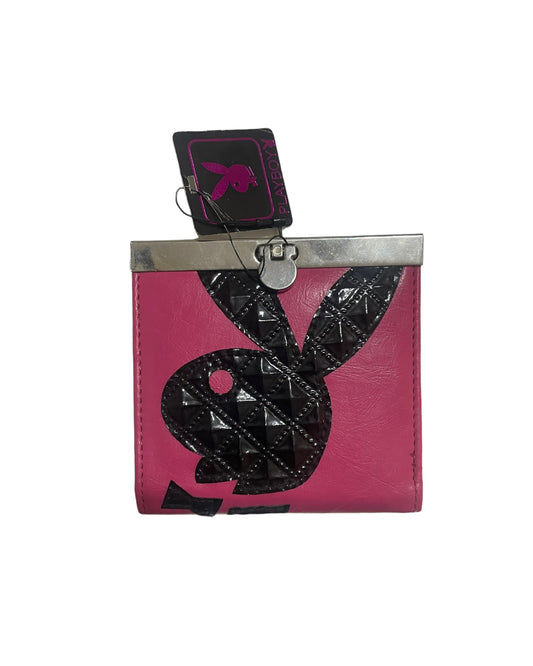 PLAYBOY PINK AND BLACK BIFOLD WALLET