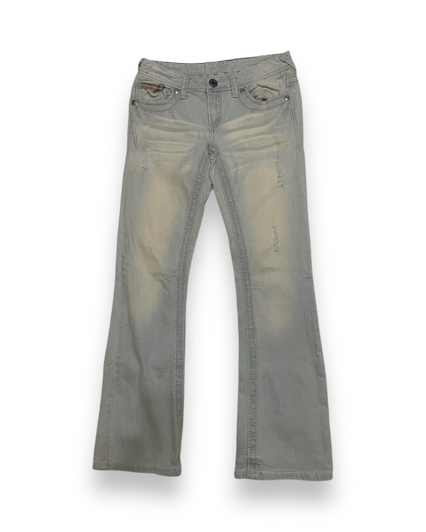 LIGHT WASH LOW RISE Y2K BOOTCUT JEANS