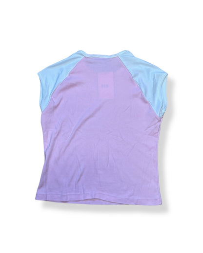 PINK RAGLAN RACING BABY TEE