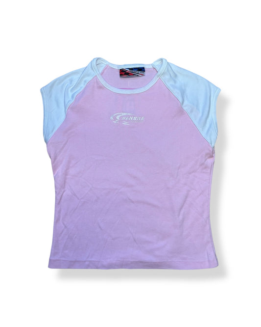 PINK RAGLAN RACING BABY TEE