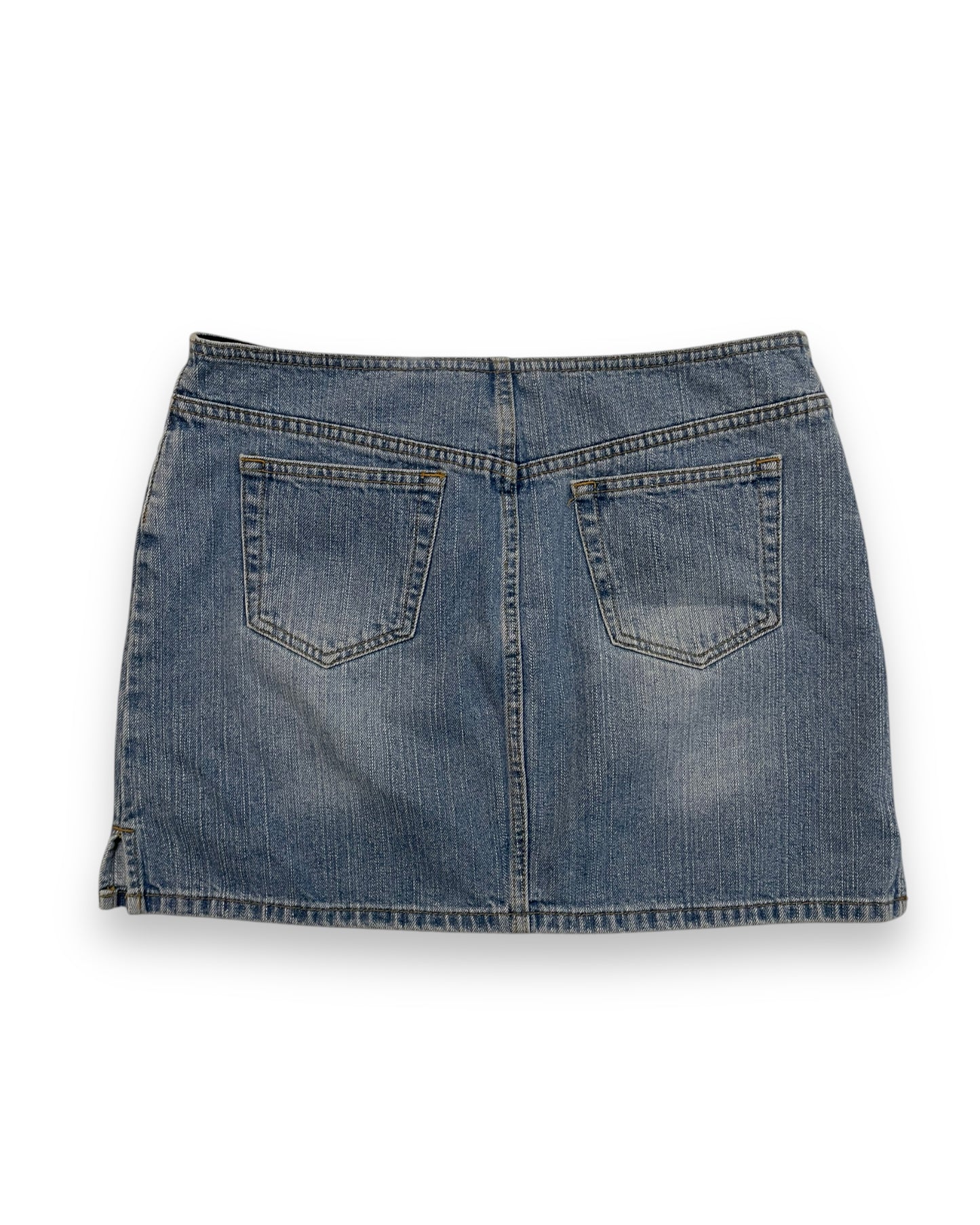 NO WAIST DENIM MINI SKIRT