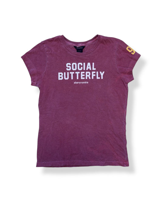 ABERCROMBIE SOCIAL BUTTERFLY BABY TEE