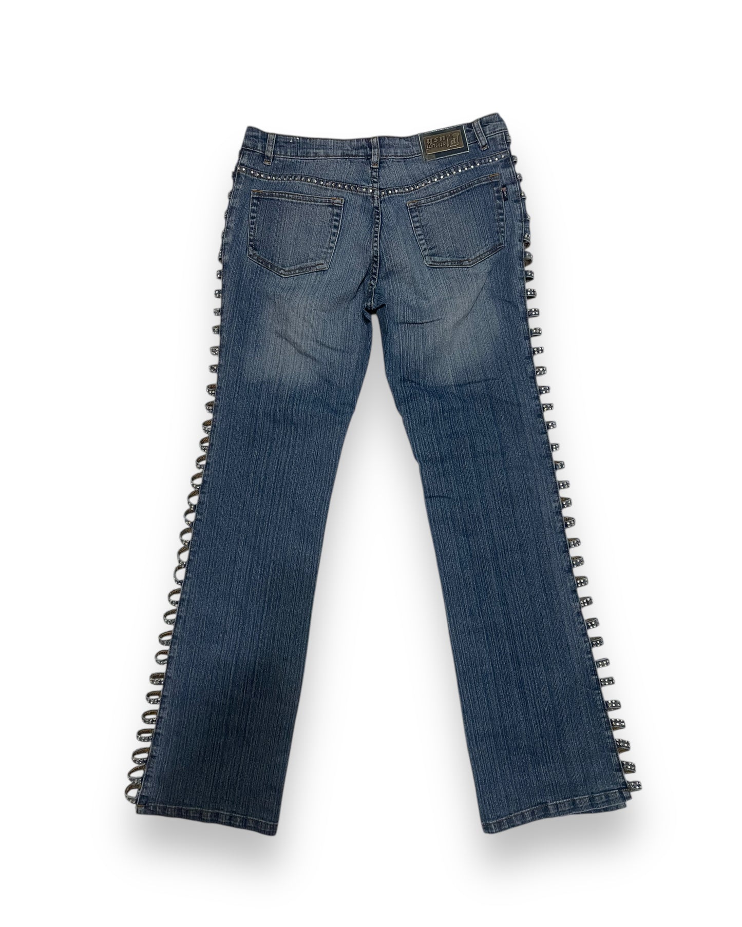 BEDAZZLED Y2K PEEKABOO JEANS