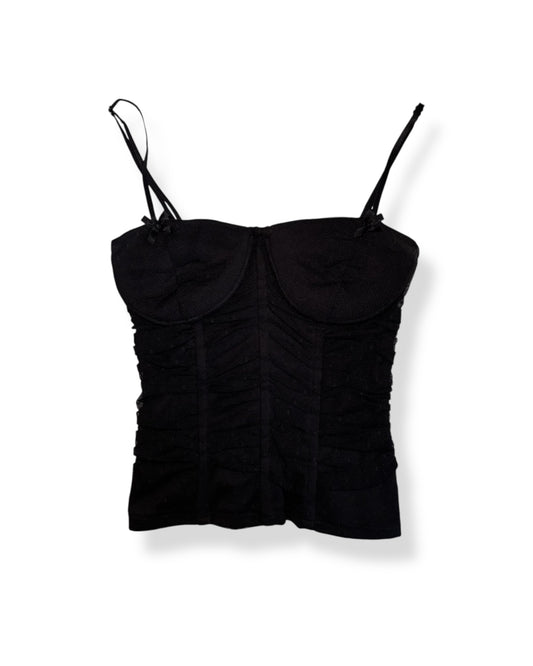 BLACK BUSTIER TANK TOP