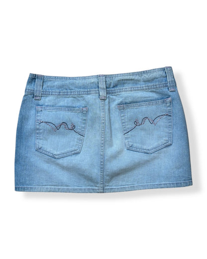 LIGHT WASH Y2K MINI SKIRT