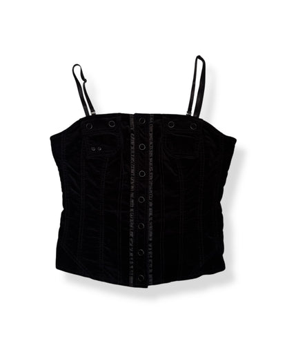 BLACK VELVET BUTTON UP TOP