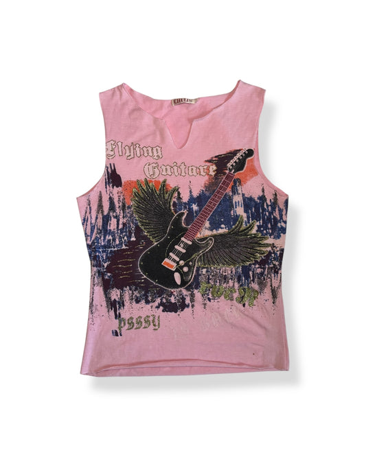 GUITAR GLITTER GRAPHIC TOP